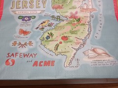 Acme New Jersey Reusable Shopping Tote Bag w/ lllustrated Map & Landmarks NEW