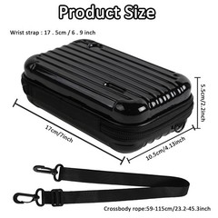 ASUNFO Black Hard Shell Cosmetics Case Carrying 2.2×4.13×7 inches,