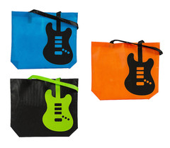 NEW Set of 3 Guitar Shopping Travel Tote Bags 17×15 in. double handle foldable