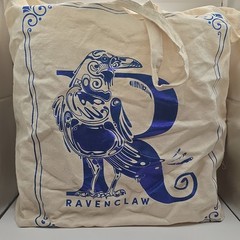 Harry Potter Ravenclaw Reusable Canvas Tote Bag Beige/Blue 16×15 in