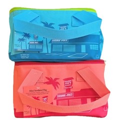 2 Trader Joe’s Mini Insulated Lunch Tote Bag Bundle Limited Sea Blue Peach 🛍️🍑