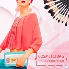 Large Clear Chenille Letters Makeup Bag for 10.62*6.29*3.54 inch, Pink
