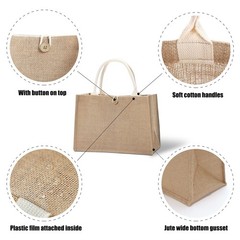 Jute Tote Bags with Button,Beach,Pool