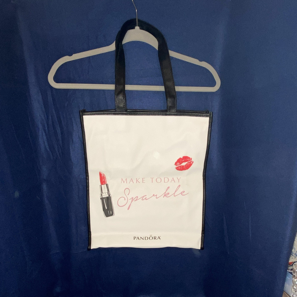 PANDORA Reusable Tote Shopping Bag “Make Today Sparkle” Graphic Print Never Used