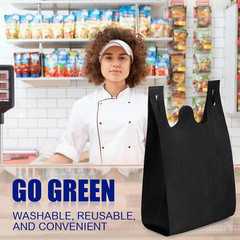 Large Grocery T-Shirt Bags Bulk Reusable Non Woven Shopping Bag Foldable Gift To