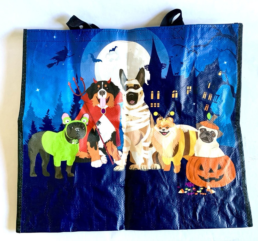 NWOT Halloween Dogs in Costume Marshall’s Shopping Bag Reusable Tote 19″ X 17.5″