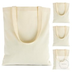 Canvas Tote Bag – 4 PCS Cotton Canvas Reusable Grocery Shopping Blank Tote Bag