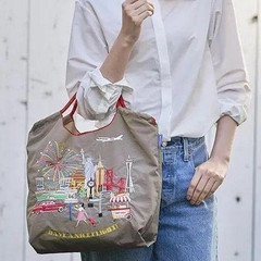 [US Tax Paid] Ball&Chain JAL North America Embroidered Shopping Bag Gray NEW