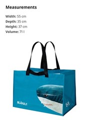 IKEA Thailand Official RUMPLING Large Blue Blåhaj Shark Carrier Reusable Bag