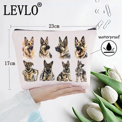 LEVLO German Shepherd Cosmetic Makeup Bag