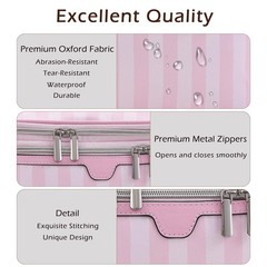 RSRSLEII Large Waterproof Double Layer Travel Makeup Bag, 01Top Open