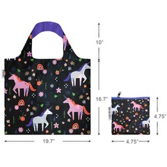 Wrapables Large Reusable Shopping Tote Bags (Set of 3), Kitty, Unicorn, Bunny