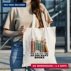 Books Canvas Totes, College Bag Gift, Reusable Cloth Cotton Tote Bags, Canvas To