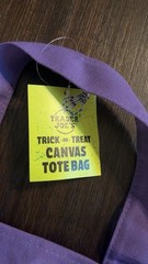 Trader Joe’s Trick-or-Treat Foldable Canvas Tote Bag Purple Cotton Polyester