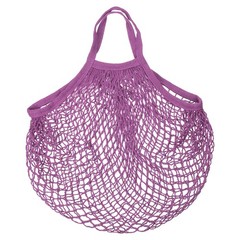 Cotton Mesh Bag, 15×13.8″ Mesh Net String Grocery Bags Dark Purple