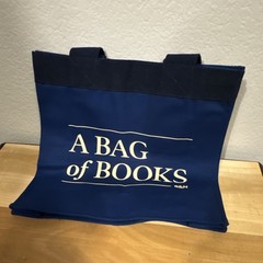 Barnes & Noble Blue Canvas Tote Reusable Shopping Bag with Inner Pockets