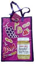 Trader Joe’s Vinyl Comfort Food PB & J & Mac & Cheese Reusable Bag New
