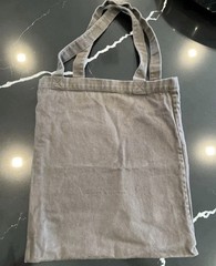 Rick Owen’s Gray Canvas Foldable Reusable Shopping Bag Solid Plain