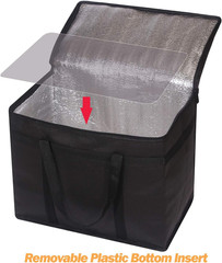 XL Insulated Reusable Grocery Bags with Sturdy Zipper Reinforced Bottom & Handle