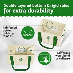 GROCERY BAGS Reusable Tote Shopping Bag Straps Taupe 3 Pcs GREEN BULLDOG BAGS