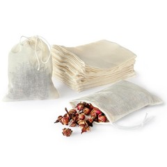 20 PCS Reusable Tea Bags, DAJLFA Empty Muslin Sachet Bags with 4*3, White