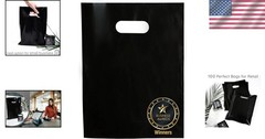 Stylish Black Plastic Bags with Handles 100 Ct