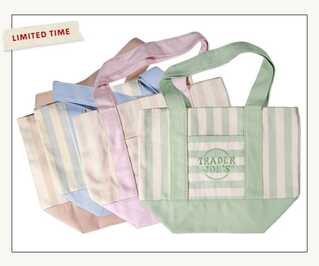 Trader Joe’s Striped Canvas Mini Tote Bag Complete Set of 4 Colors Summer 2026