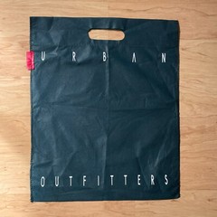 URBAN OUTFITTERS REUSABLE SHOPPING BAG TOTE GREEN WHITE HANDLE 15.5×18” FLAT