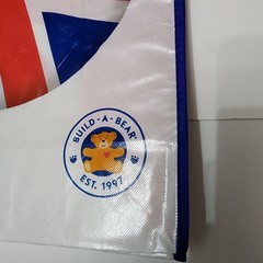 Build A Bear London Union Jack Tote Bag White Teddy Heart Paw Flag New
