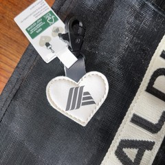 ALDI Mesh Tote Bag Black Est 1976 White Straps Stainless Tumbler & Coin Holder