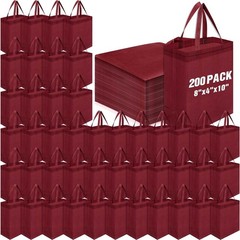 50 Pcs Reusable Tote Bag Bulk 8 x 4 x 10 Inch Non Woven Shopping Bag W/ Handle