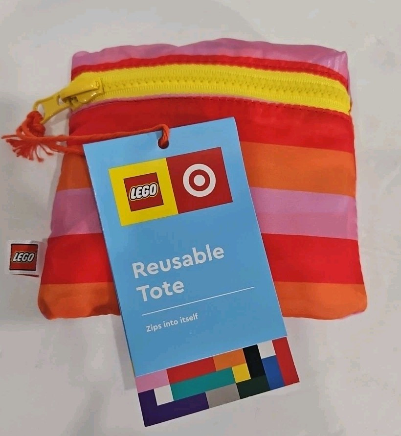 LEGO Reusable Tote Bag – LEGO & Target Collection Rainbow Mix Stripe Lightweight