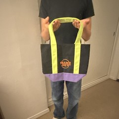 Trader Joe’s Trick-or-Treat Small Canvas Tote Bag Colorblock 10x13x10.5