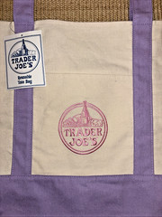 Trader Joe’s Tote Bag Canvas Large Lavender 2026 NWT