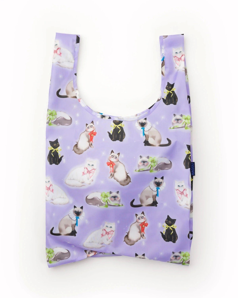 BAGGU Standard Reusable Foldable Shopping Bag Tote, Animal/Pets Cats or Dogs