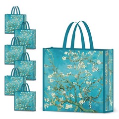 6 Pack Grocery Bags Reusable Dragonflies Garden Shopping Bags Waterproof Tote Ba