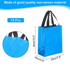 15Pcs Laser Gift Bags with Handles Bulk, Glossy Finish Gift Bags Blue
