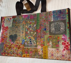 NATURAL LIFE Floral Multi Color Flower Boho Reusable Tote Bag Live Happy NWT