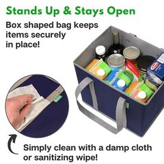Reusable Grocery Bags 3 Pack “ Heavy Duty Reusable Shopping Bags With Box Shap