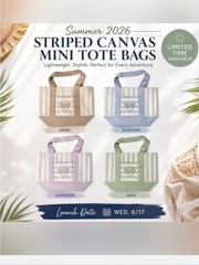 NWT Viral Trader Joe’s Pastel Striped Mini Canvas Tote Bags-Set Of 4