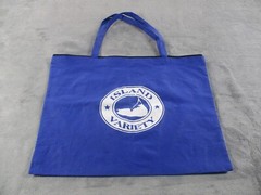 Nantucket Island Variety Large Blue Zip Tote Reusable Shopping Bag White Logo
