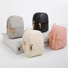AIBFRID 4Pcs Mini Backpack Keychain,Cute Cosmetic Bag black beige pink gray