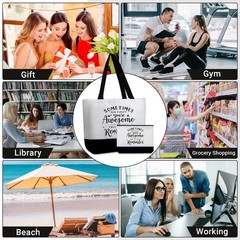 Silkfly 32 Pcs Thank You Canvas Tote Bags with Handle and Zipper Inspirationa…