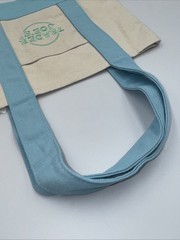 NWT Trader Joe’s Mini Pastel Canvas Tote Bag Light Blue Summer Spring