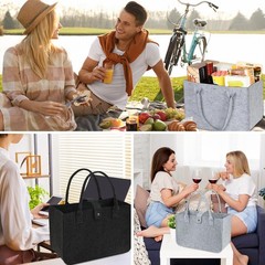 2pcs reusable felt tote bags, XXLsize, foldable and versatile. Suitable for d