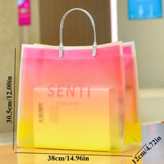 Eco Shopping Bag Gift Pouch Portable Reusable Waterproof Transparent Frosted