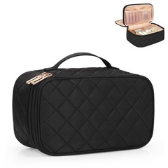 Relavel Small Makeup Bag, Travel Cosmetic Bag MEDIUM, 01-Black