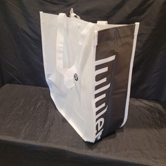 Lot of 37 Lululemon Red Black & White Reusable Tote Shopping Bag Coated Canvas