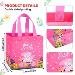 Iioscre 8 PCS Easter Gift Bags, Reusable 1 count (Pack of 8), Style 1