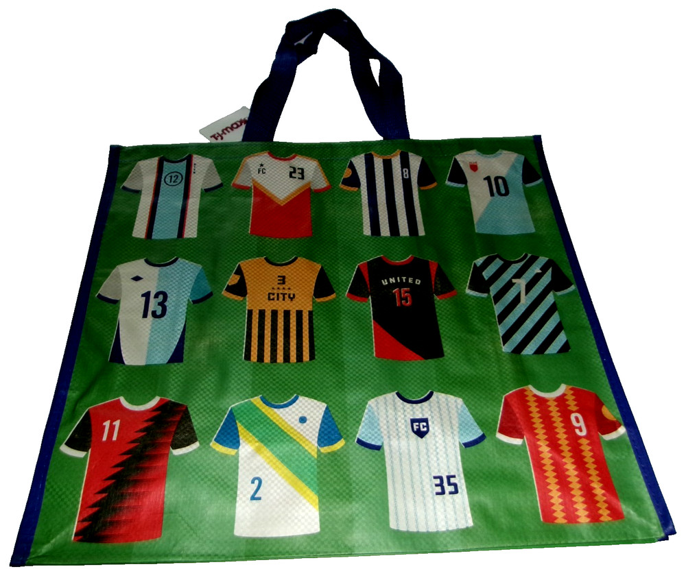 Reusable Tote Bag ~ 20″ X 18″ X 8″ ~ SOCCER JERSEYS
